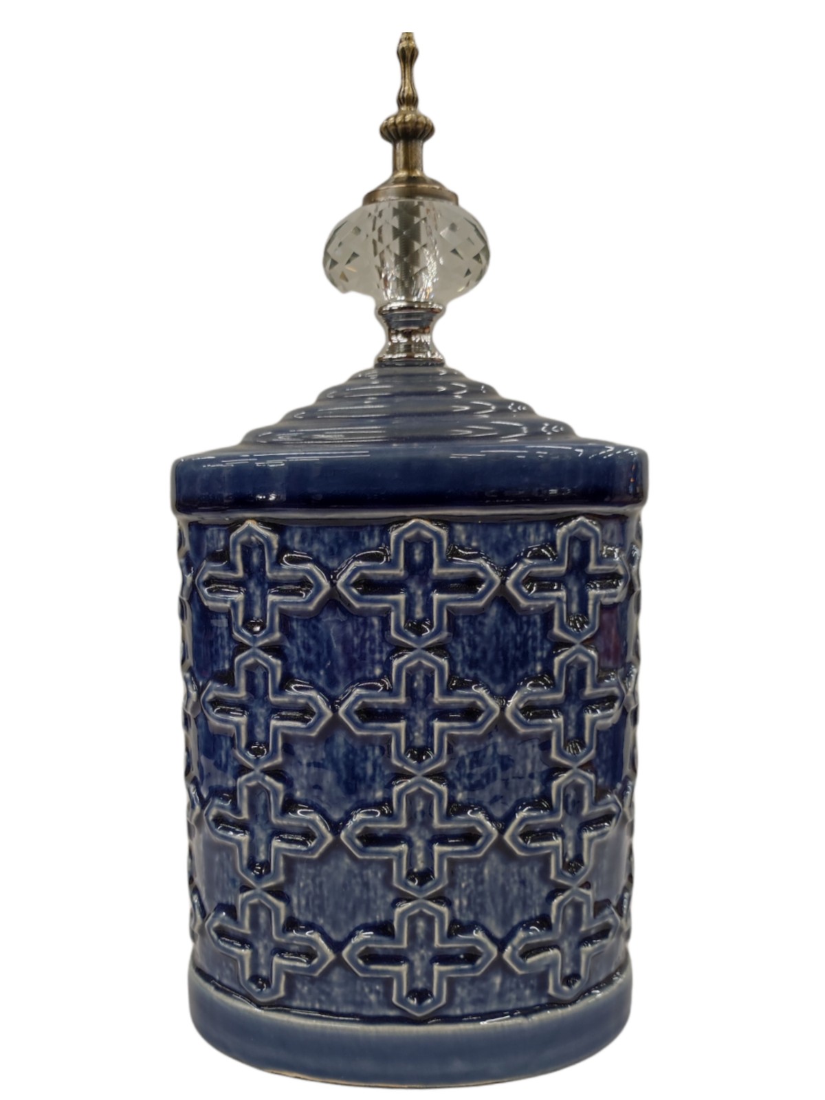 Decorative ceramic vase with lid