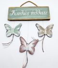 Wall decoration with hanging butterflie