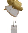 Decorative bird made of wood and brass