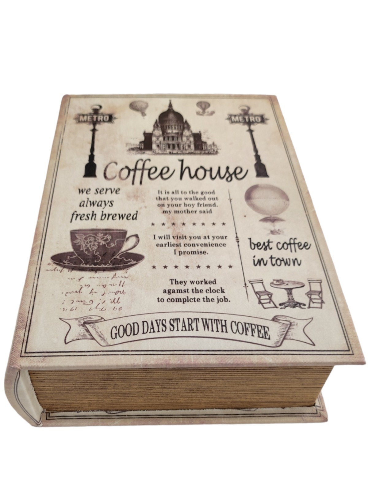 Κουτί βιβλίο coffee house εκρού