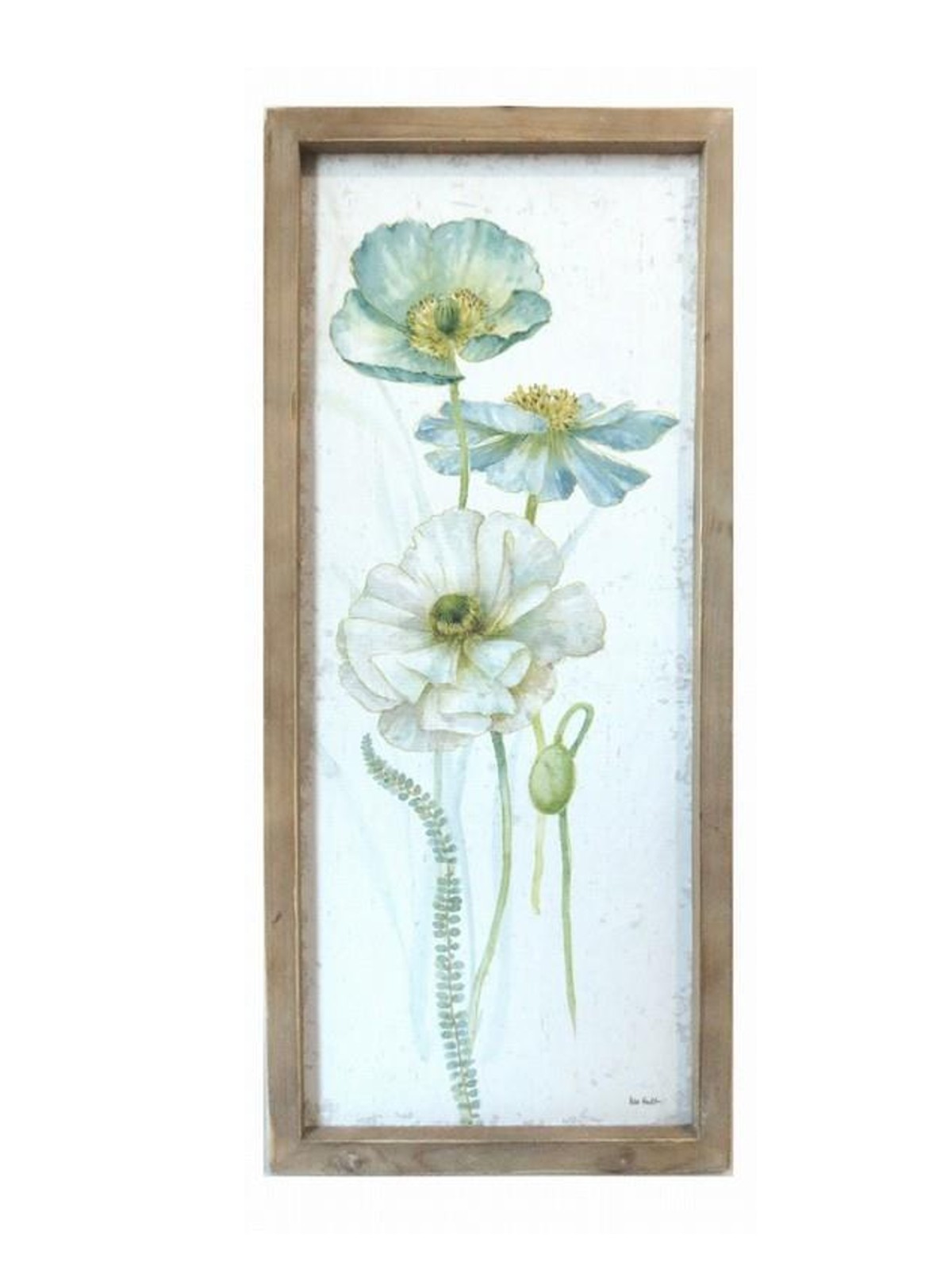 Πίνακας μέ ξύλινο κάδρο λουλούδια υφασμάτινα