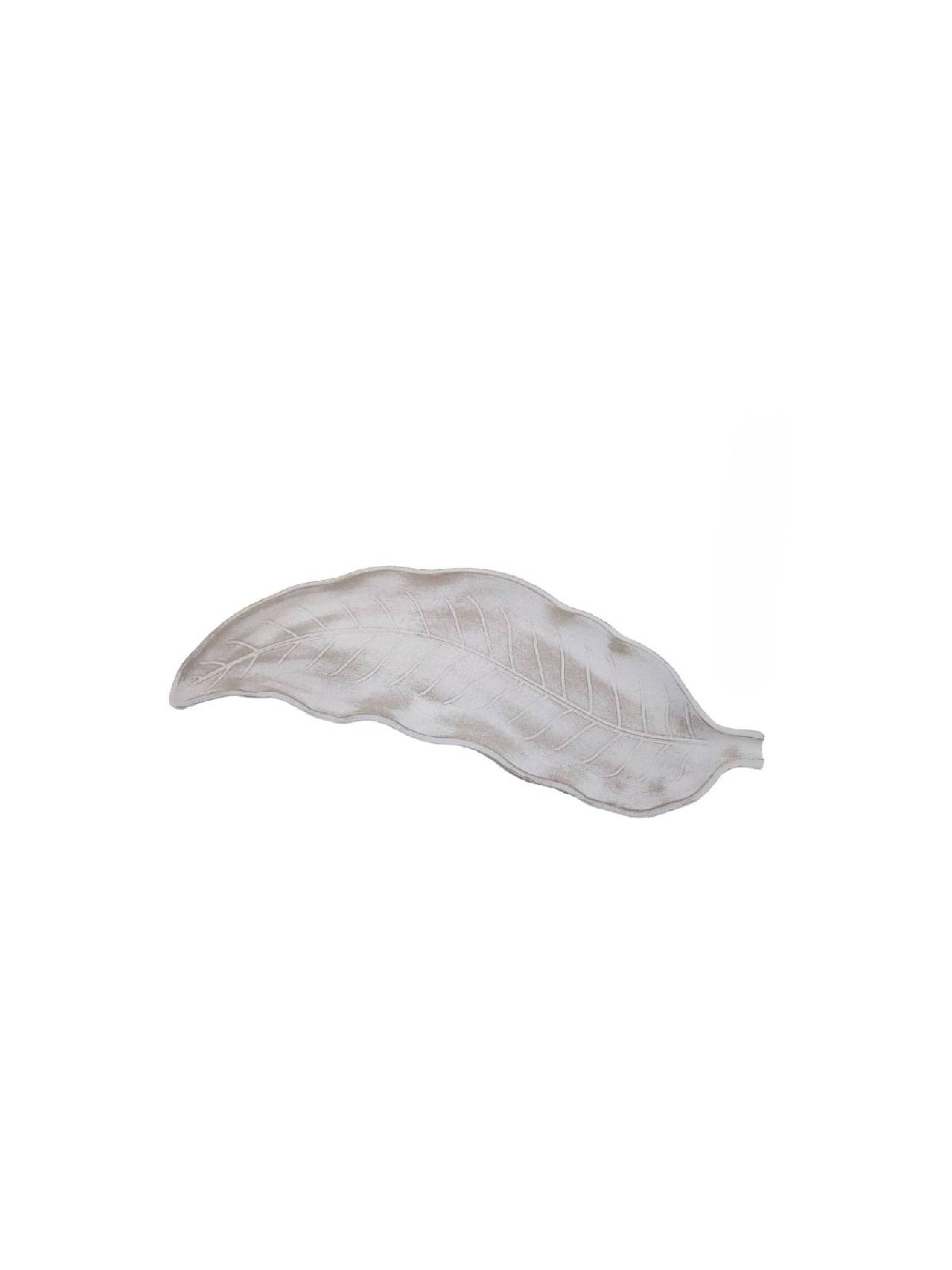 Πιατέλλα διακοσμητική φύλλο λευκή αντικέ